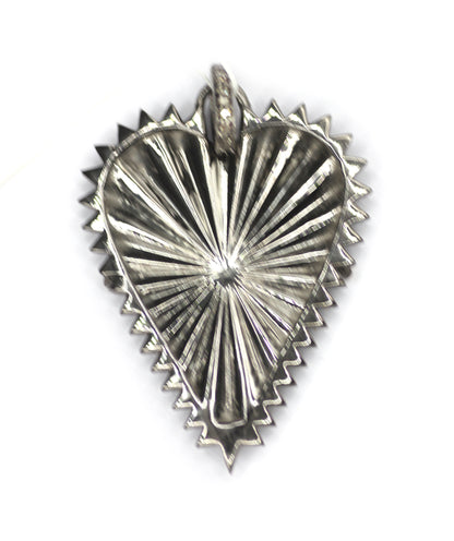 Heart Silver Pave Diamond Pendant