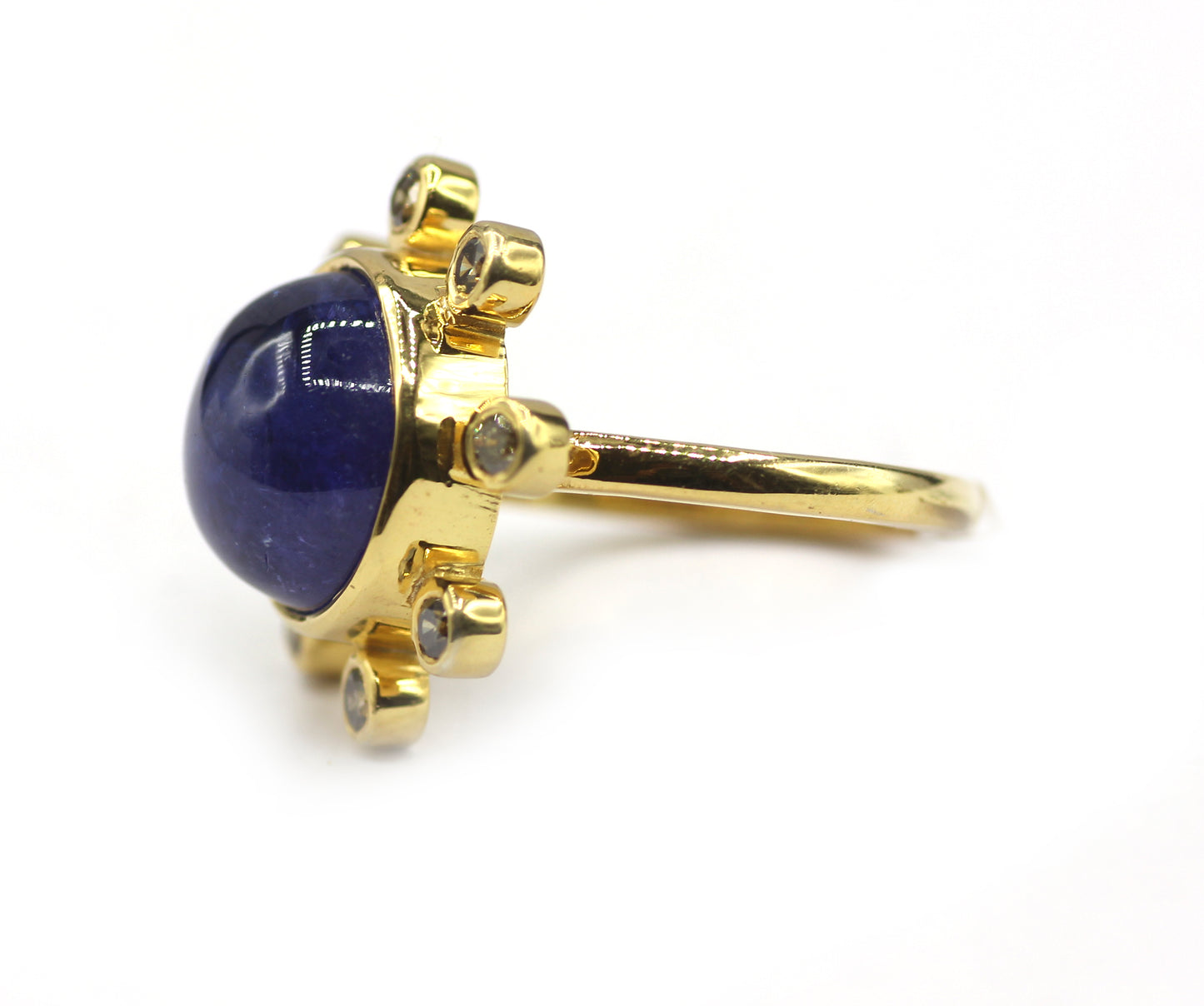 Tanzanite Silver Diamond Ring