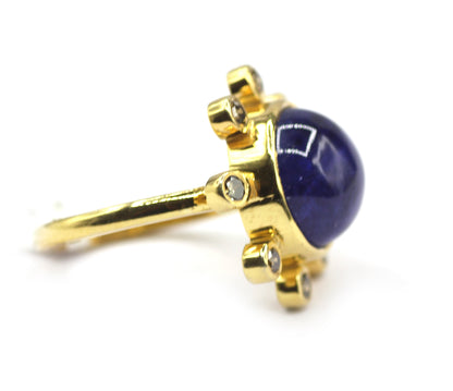 Tanzanite Silver Diamond Ring
