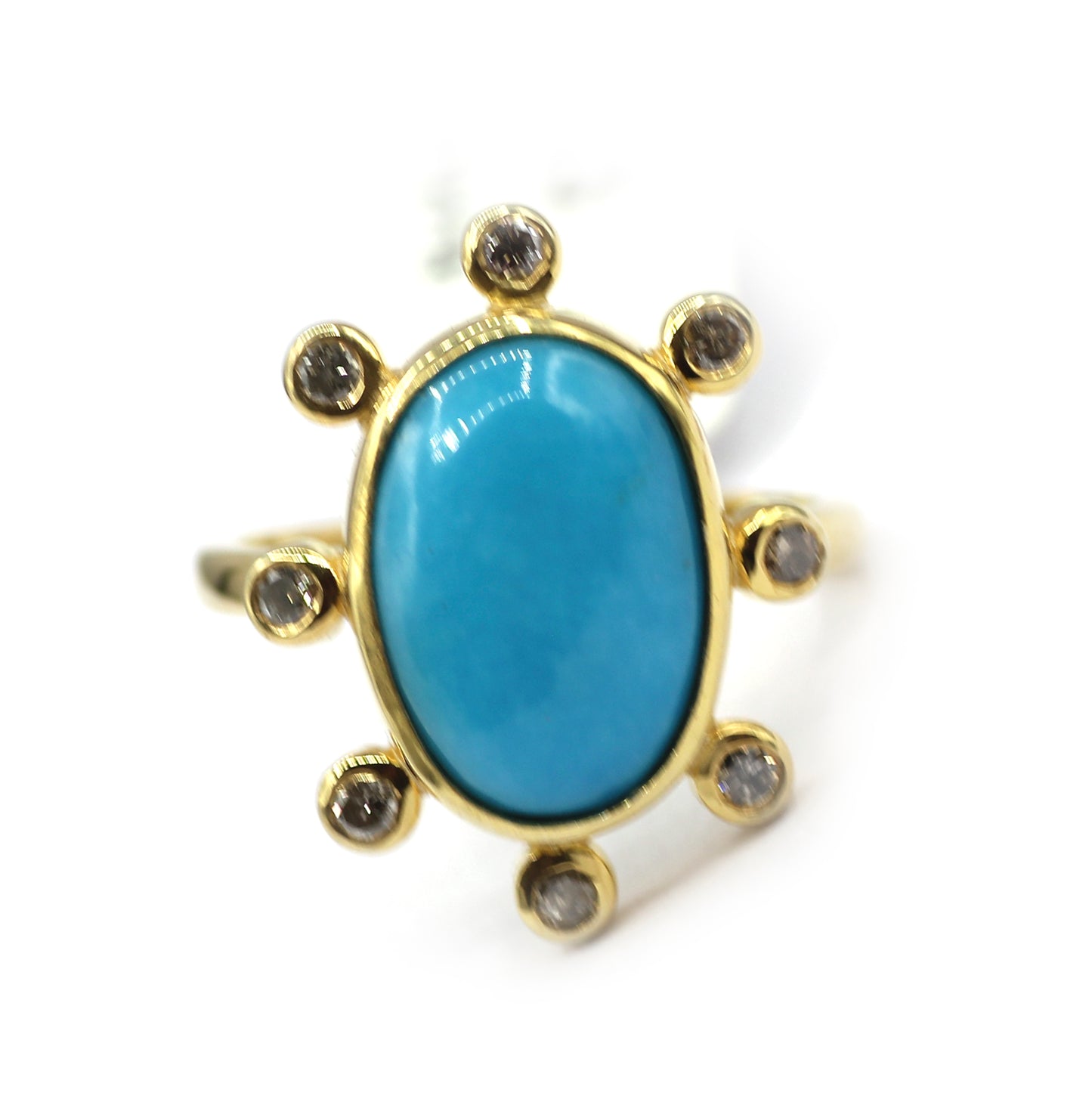 Turquoise Silver Diamond Ring