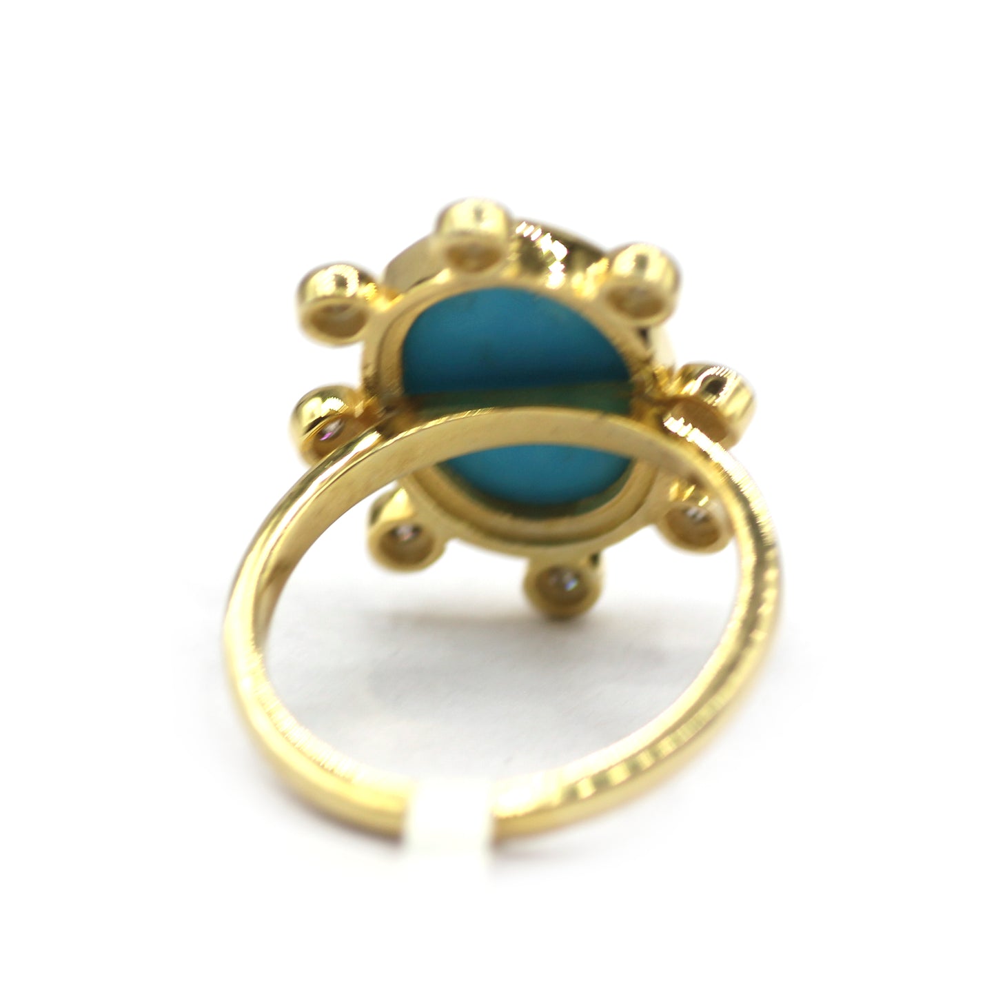 Turquoise Silver Diamond Ring