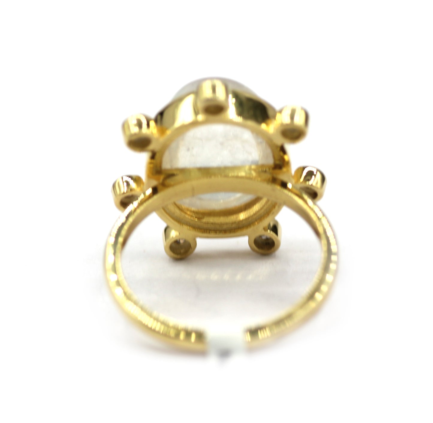 Rainbow Moonstone Silver Diamond Ring