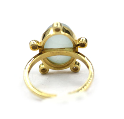 Moonstone Silver Diamond Ring