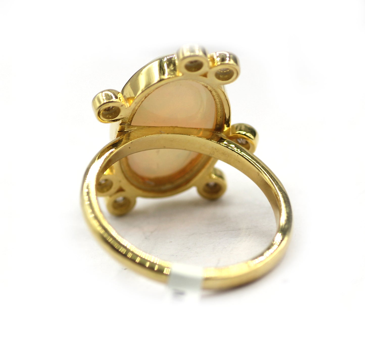 Ethiopian opal Silver Diamond Ring