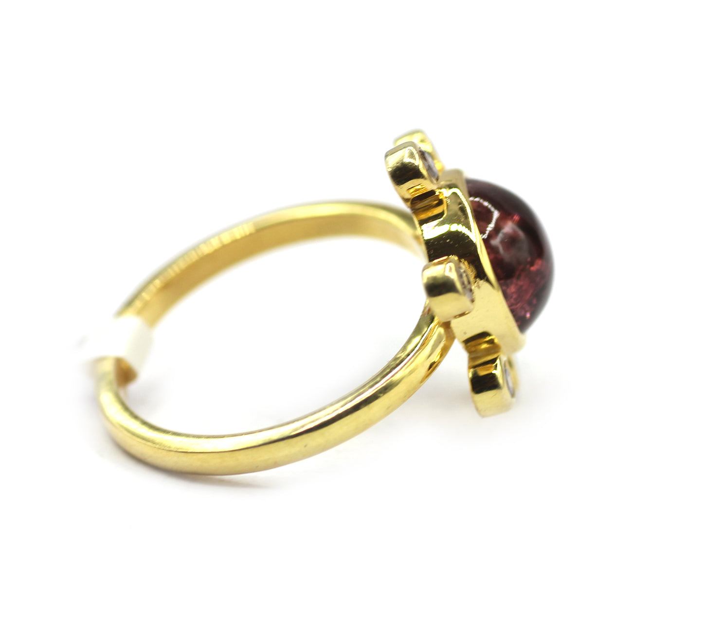 Tourmaline Silver Diamond Ring