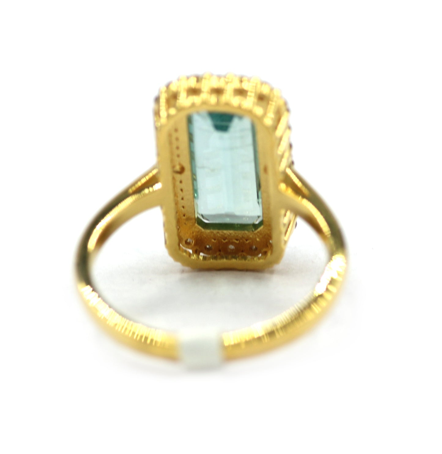 Green Kyanite Silver Diamond Ring