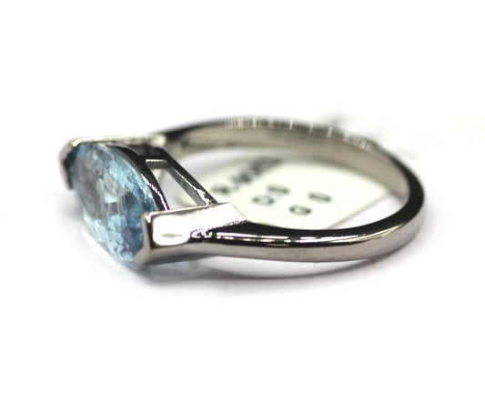 Aquamarine Silver Ring