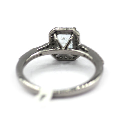 Aquamarine Silver Diamond Ring