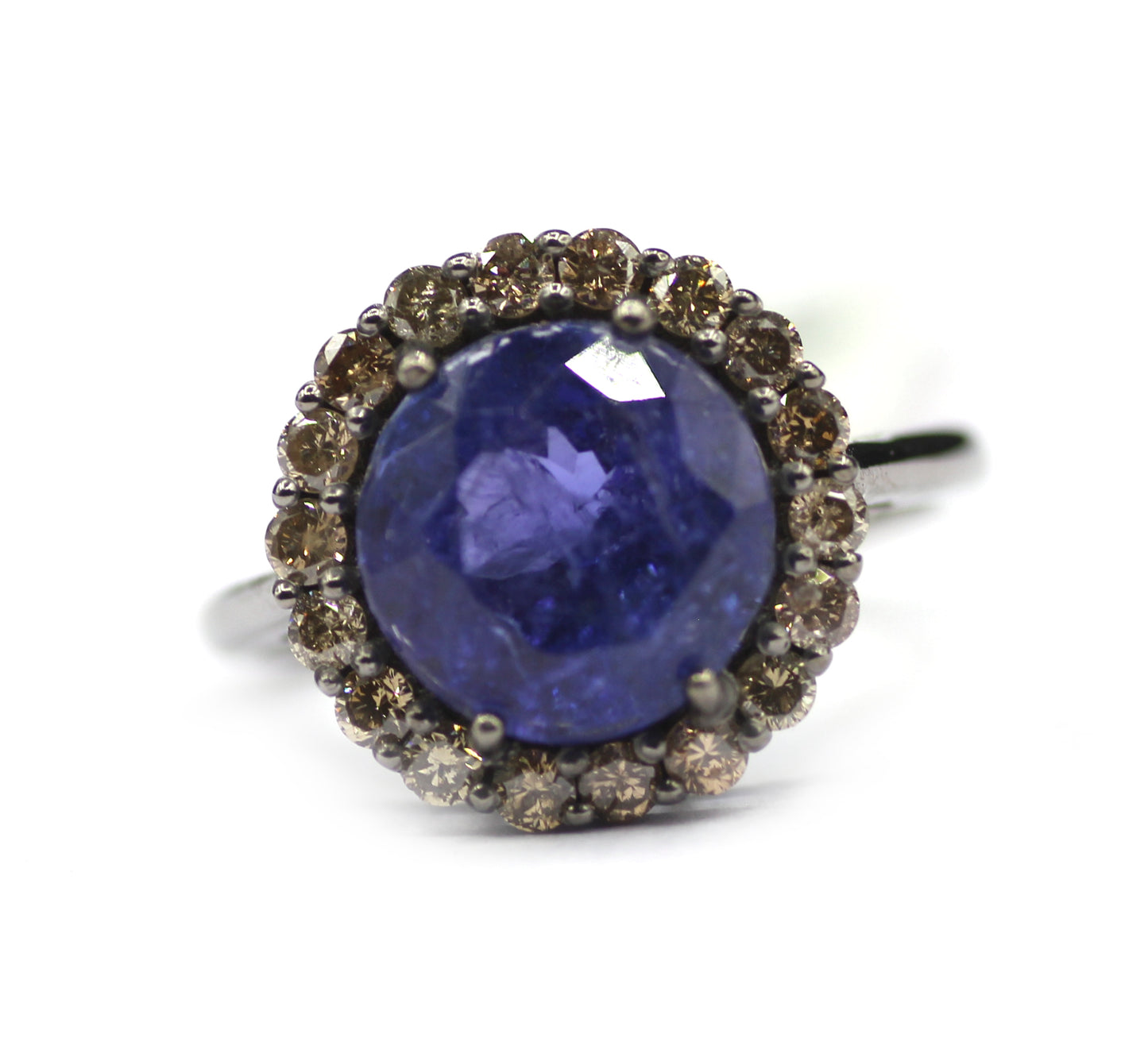Tanzanite Silver Diamond Ring