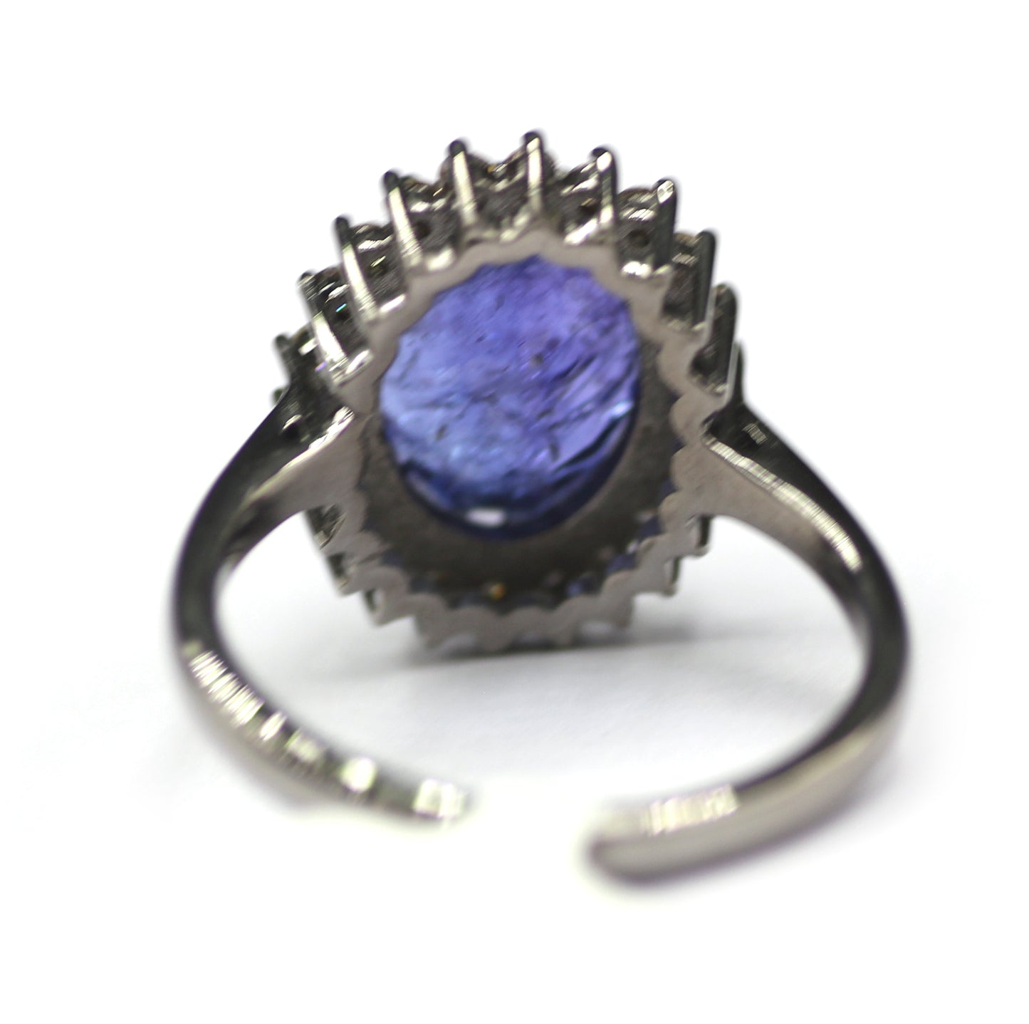 Tanzanite Silver Diamond Ring