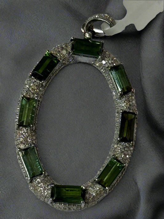 Tourmaline Diamond Pendant