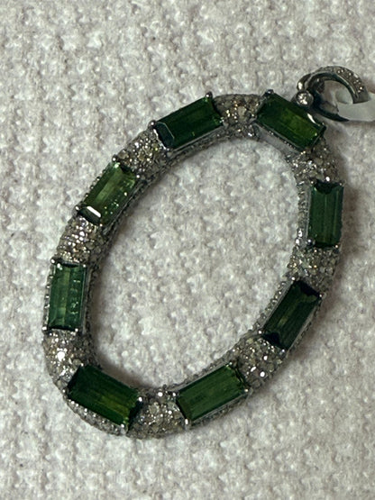Tourmaline Diamond Pendant
