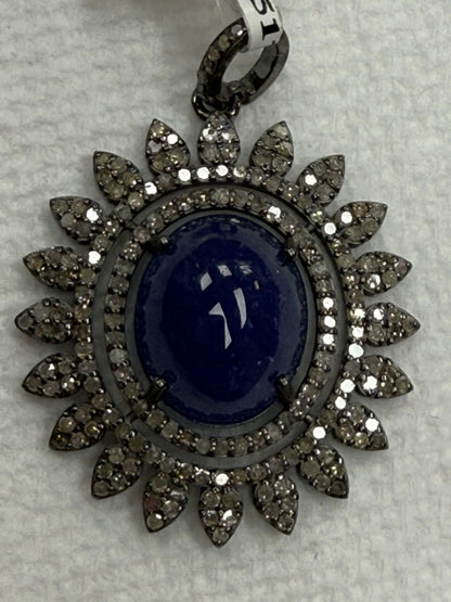 Round Tanzanite Diamond Pendant