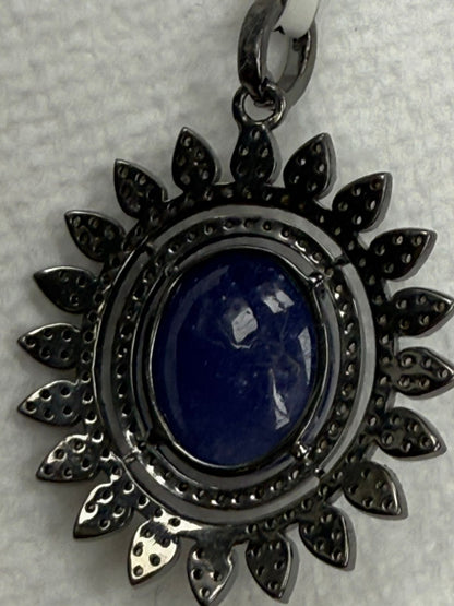 Round Tanzanite Diamond Pendant