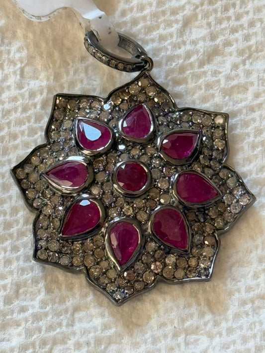 Ruby Diamond Pendant