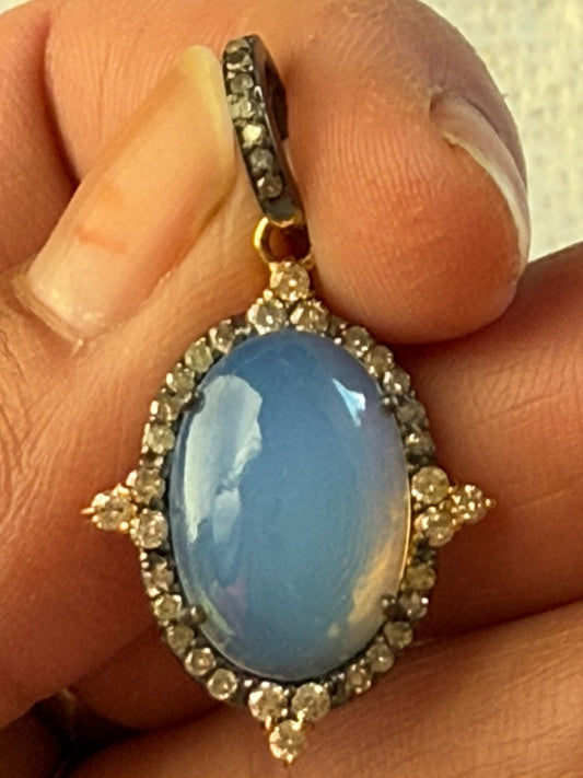 Opal Diamond Pendant