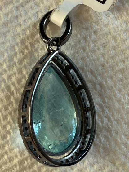 Aquamarine Diamond Pendant