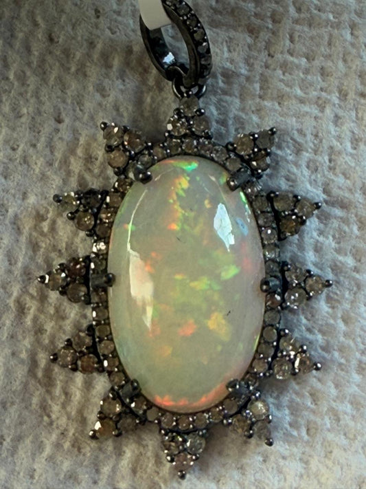 Opal Diamond Diamond Pendant