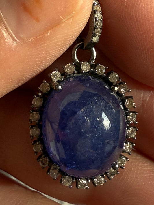 Tanzanite Sapphire Diamond Pendant
