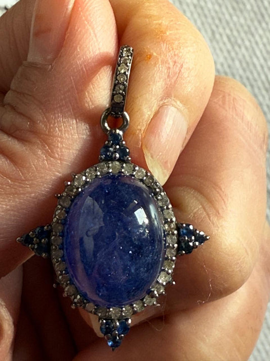 Tanzanite Sapphire Diamond Pendant