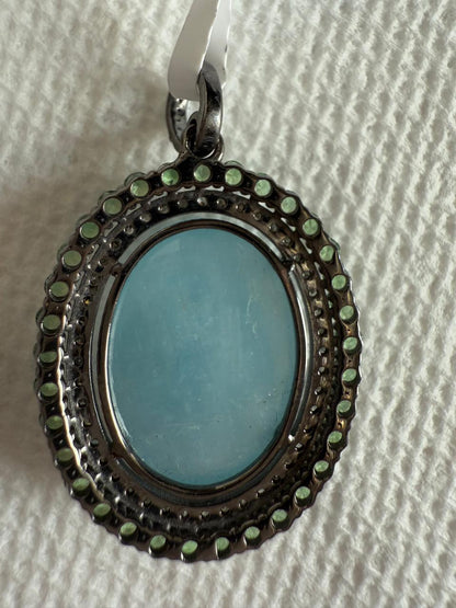 Moss Aqua Diamond Pendant