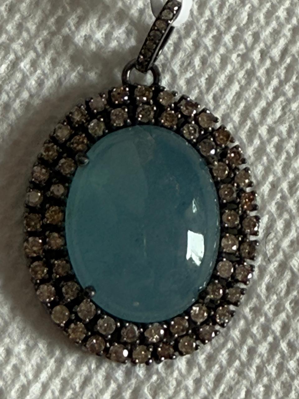 Aquamarine Diamond Pendant