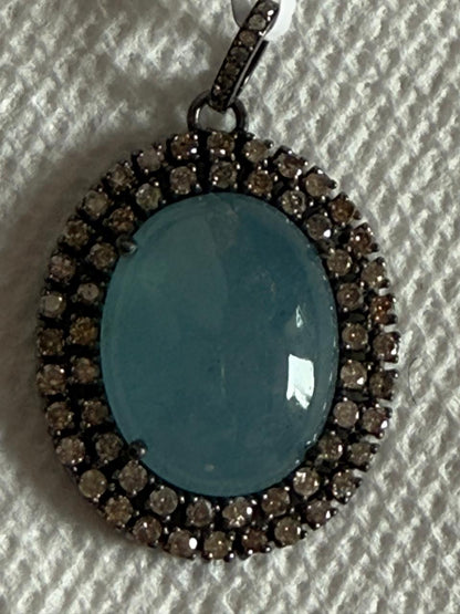 Aquamarine Diamond Pendant