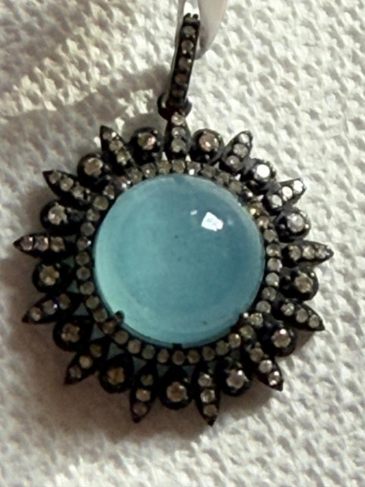 Aquamarine Diamond Pendant
