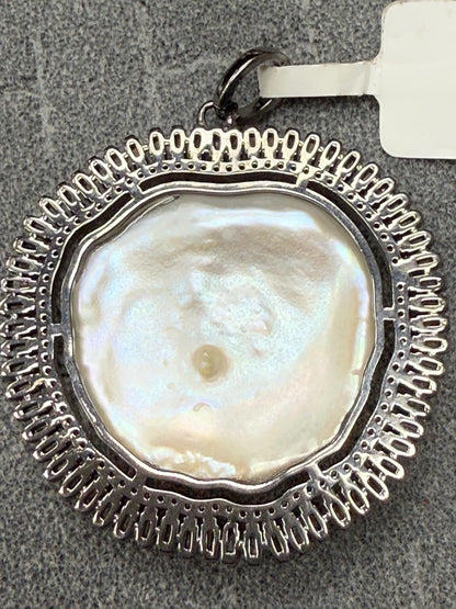 Pearl Baguette Diamond Pendant
