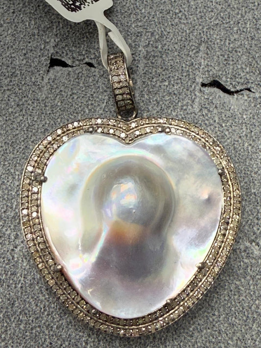 Heart Pearl Diamond Pendant