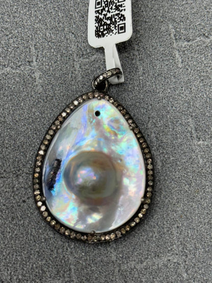 Drop Pearl Diamond Pendant