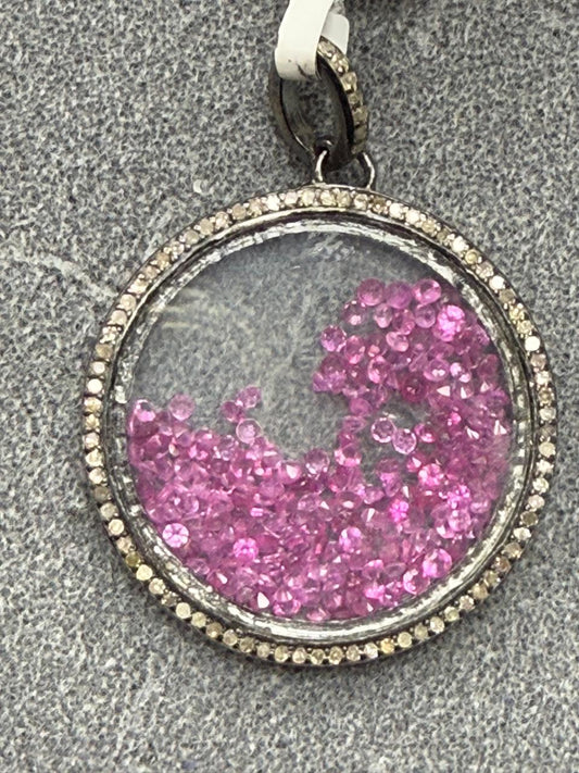 Ruby Shaker Diamond Pendant