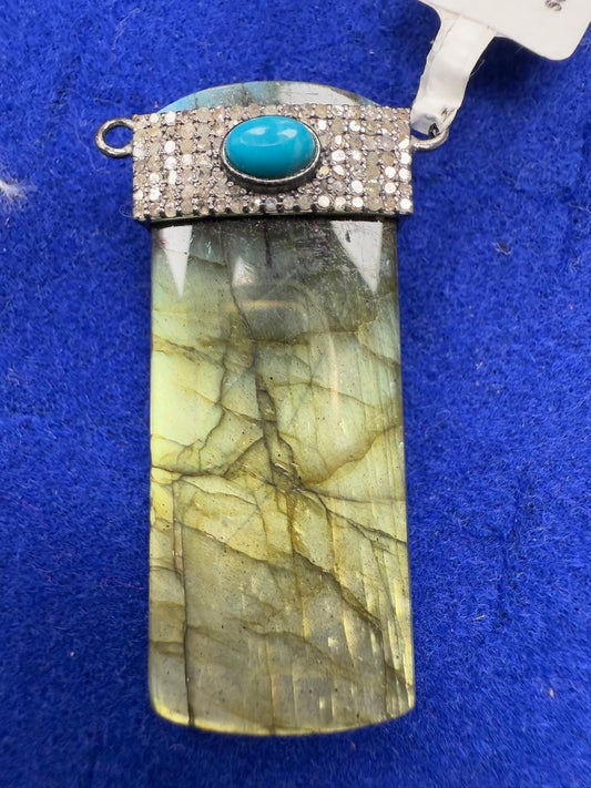 Labrodrite Diamond Pendant