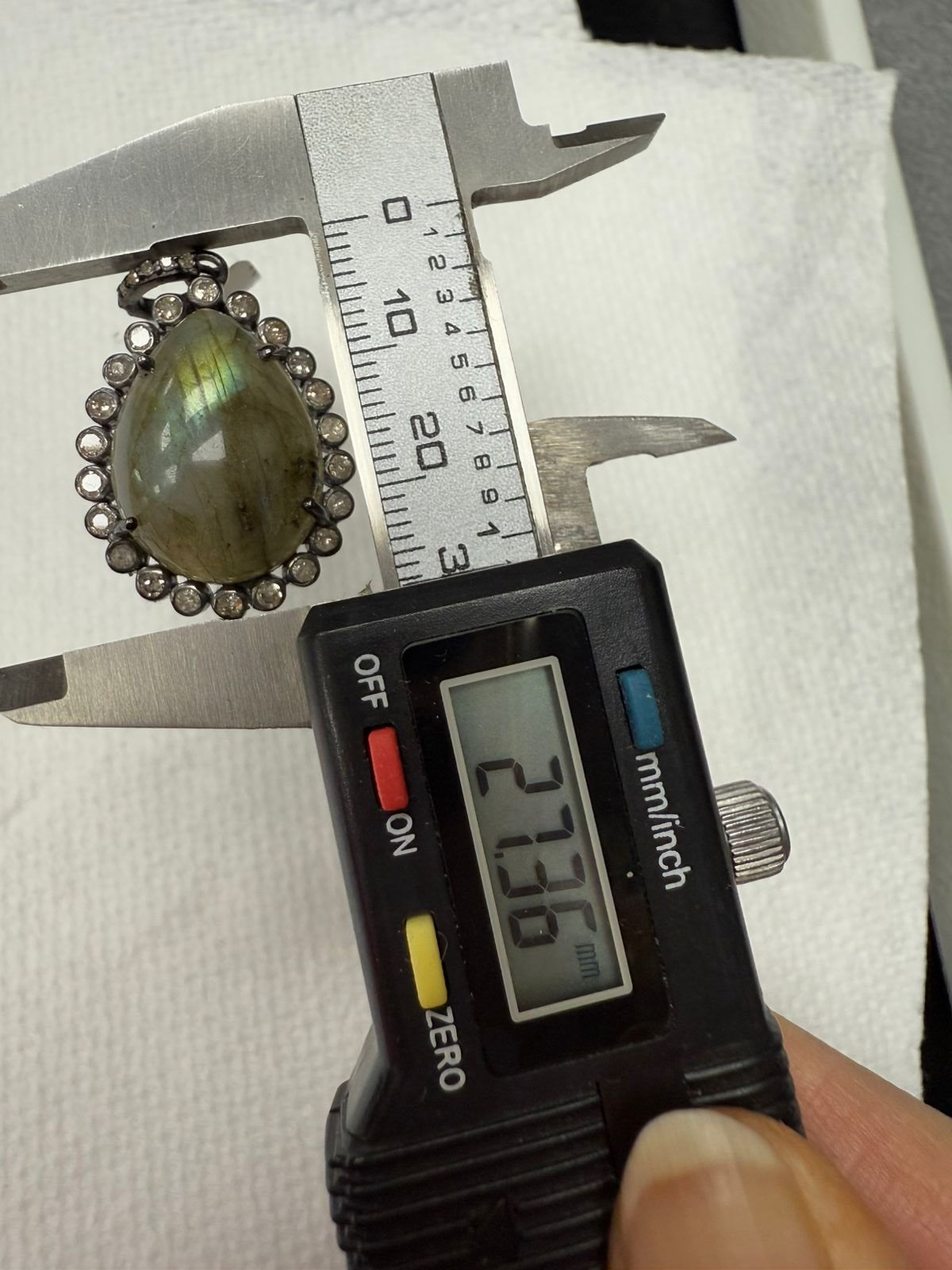 Labrodrite Drop Diamond Pendant