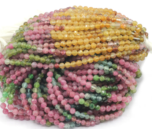 Tourmaline Faceted Round Beads