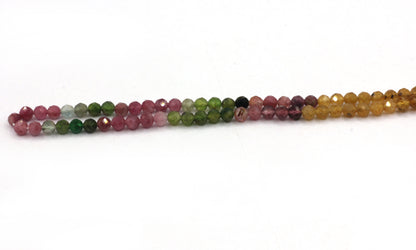 Tourmaline Faceted Round Beads