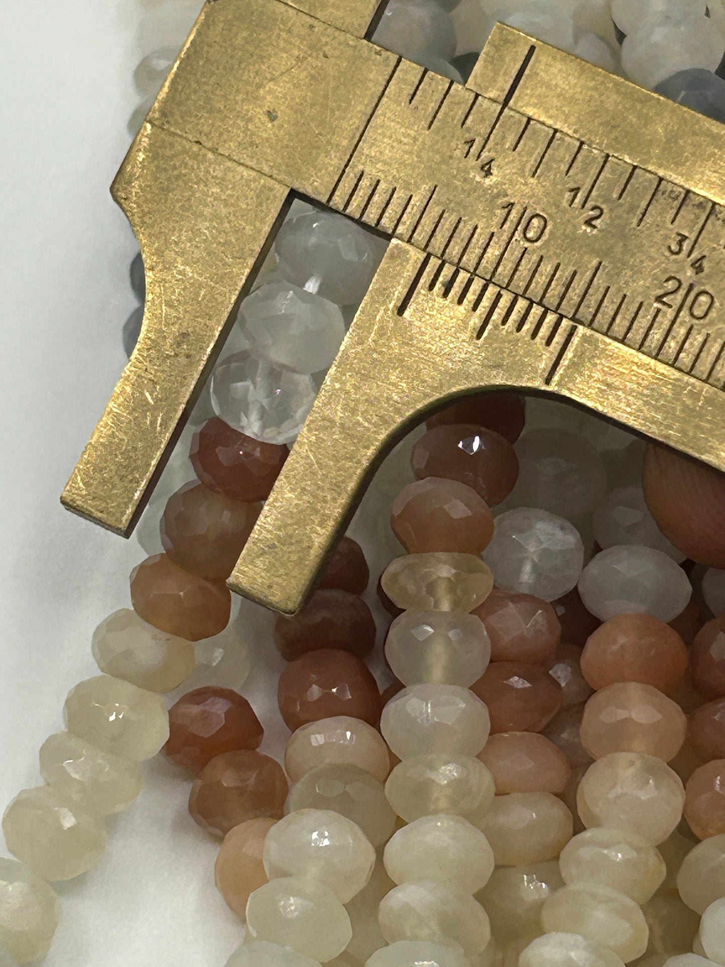 Moonstone, Multi Moonstone Round Beads Facetted 3-4mm