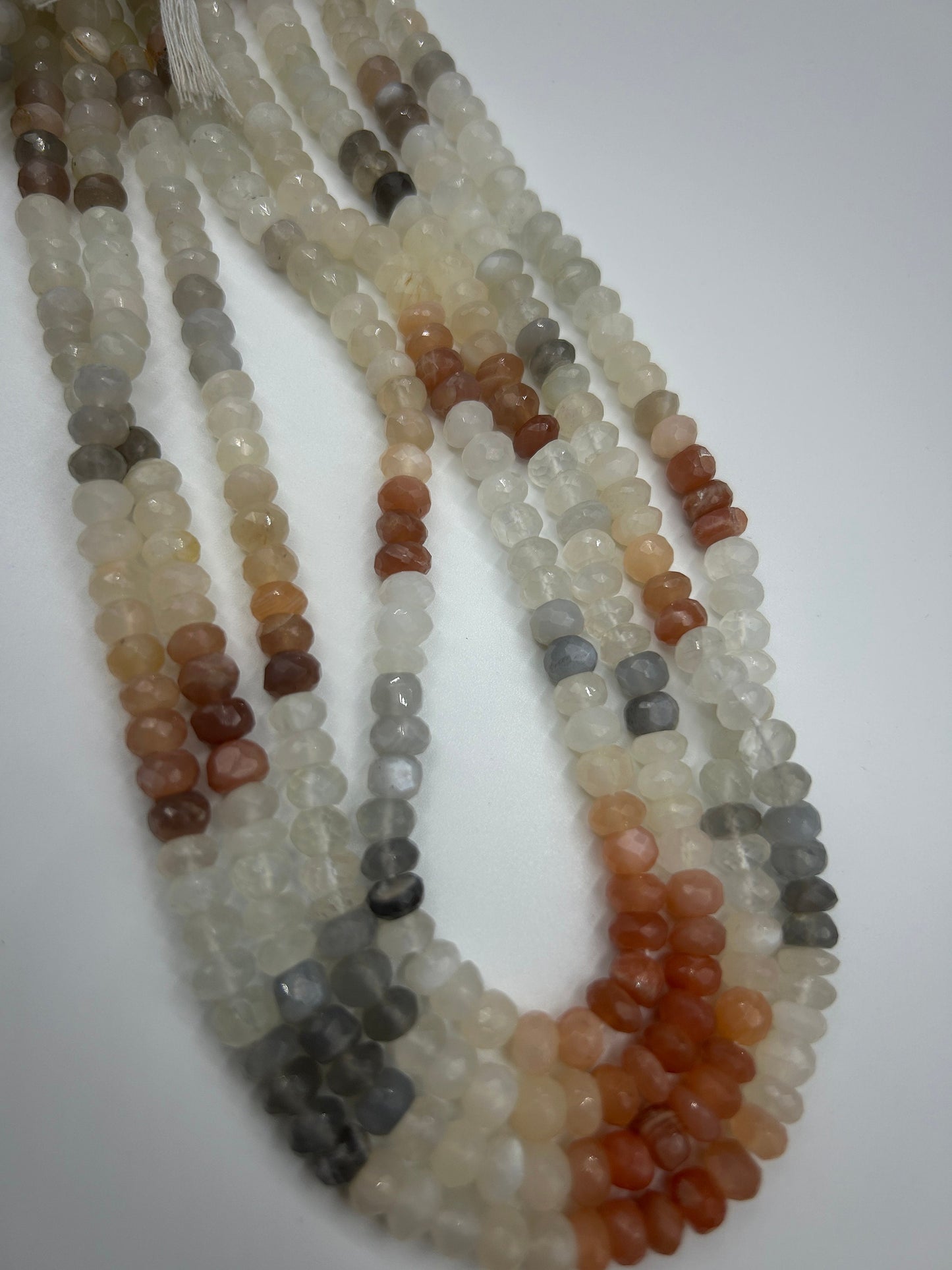 Moonstone, Multi Moonstone Round Beads Facetted 3-4mm