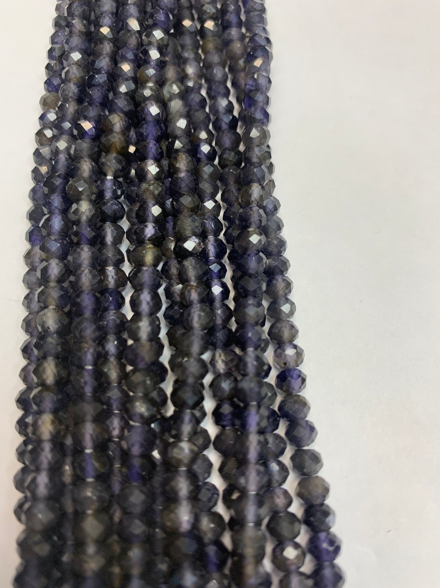 Iolite Natural Faceted Roundelle 3-4mm
