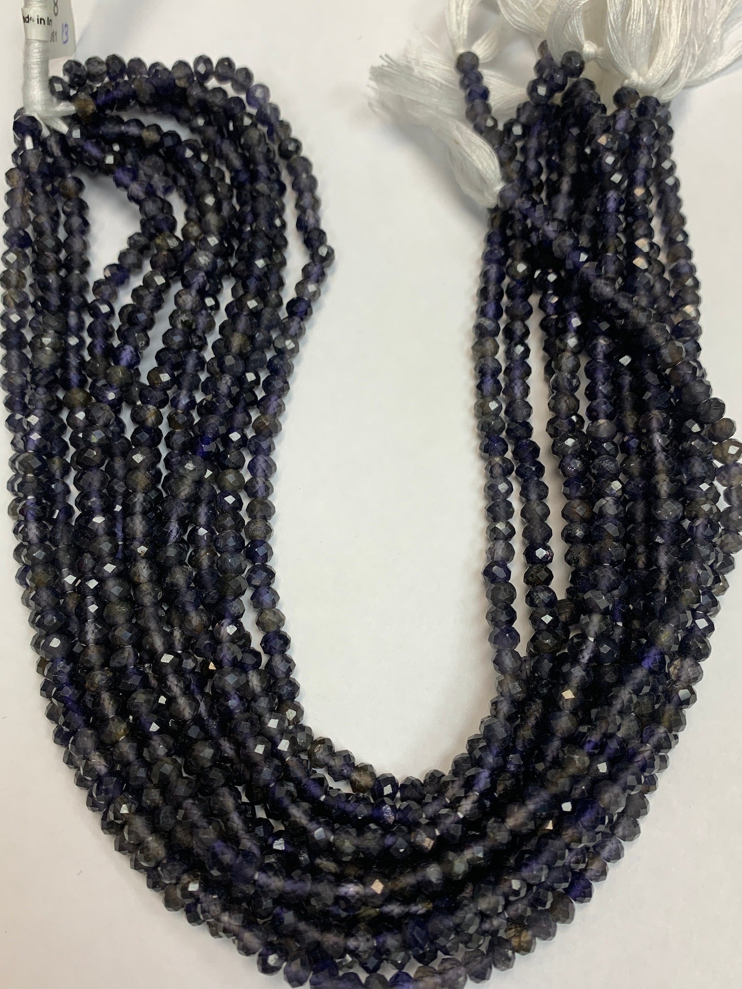 Iolite Natural Faceted Roundelle 3-4mm