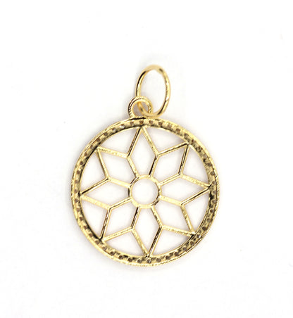 Round 14k Solid Gold Diamond Pendants.