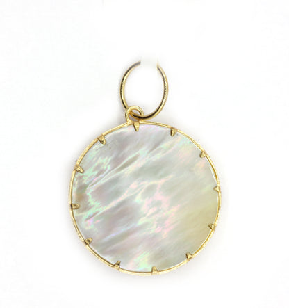 Round 14k Solid Gold Diamond Pendants