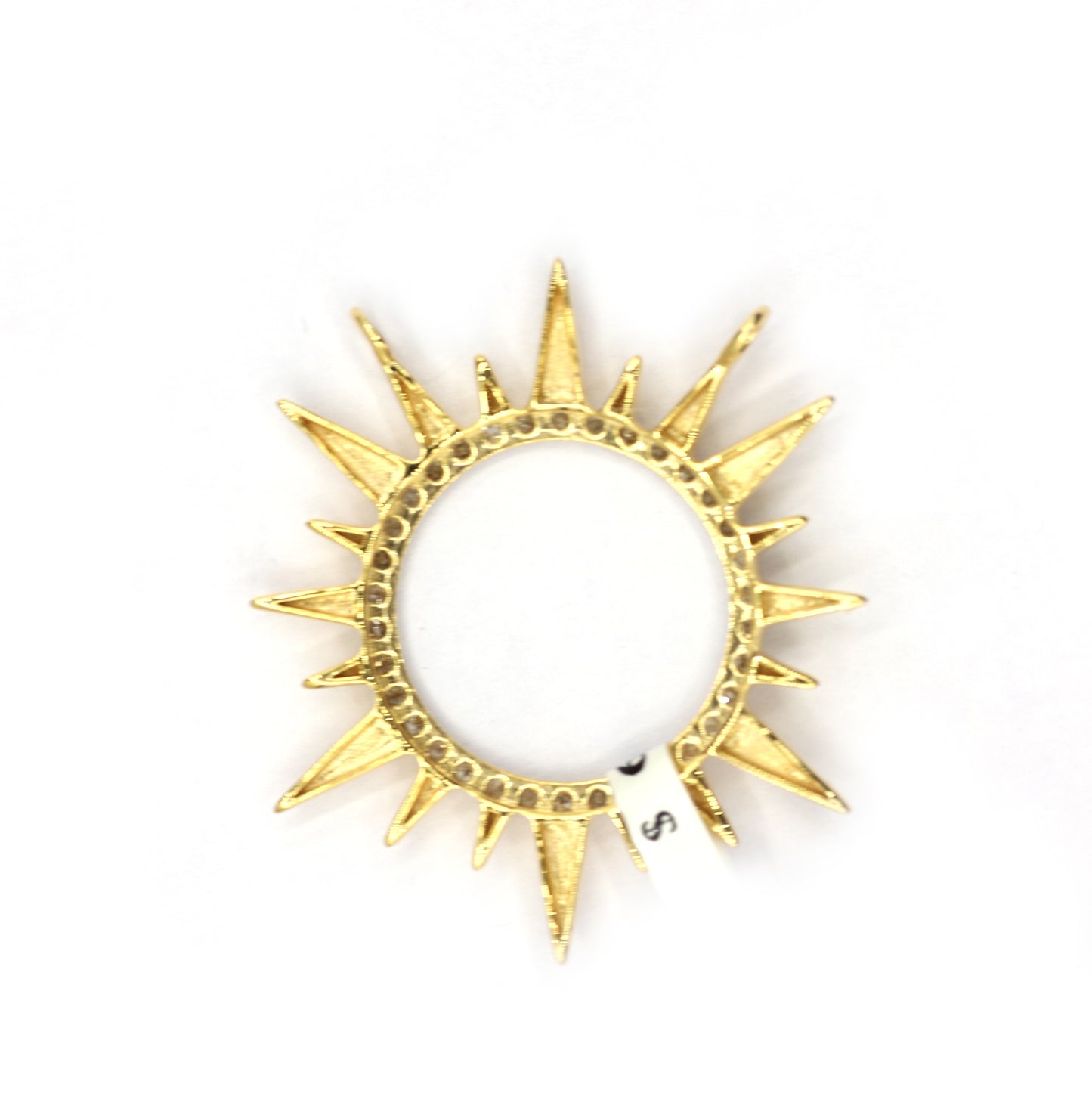 Sun 14k Solid Gold Diamond Pendants