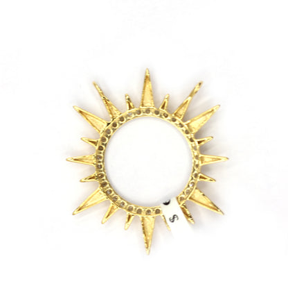 Sun 14k Solid Gold Diamond Pendants