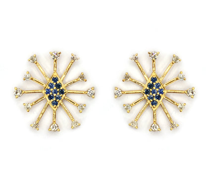 14k Solid Gold Diamond Stud Earring