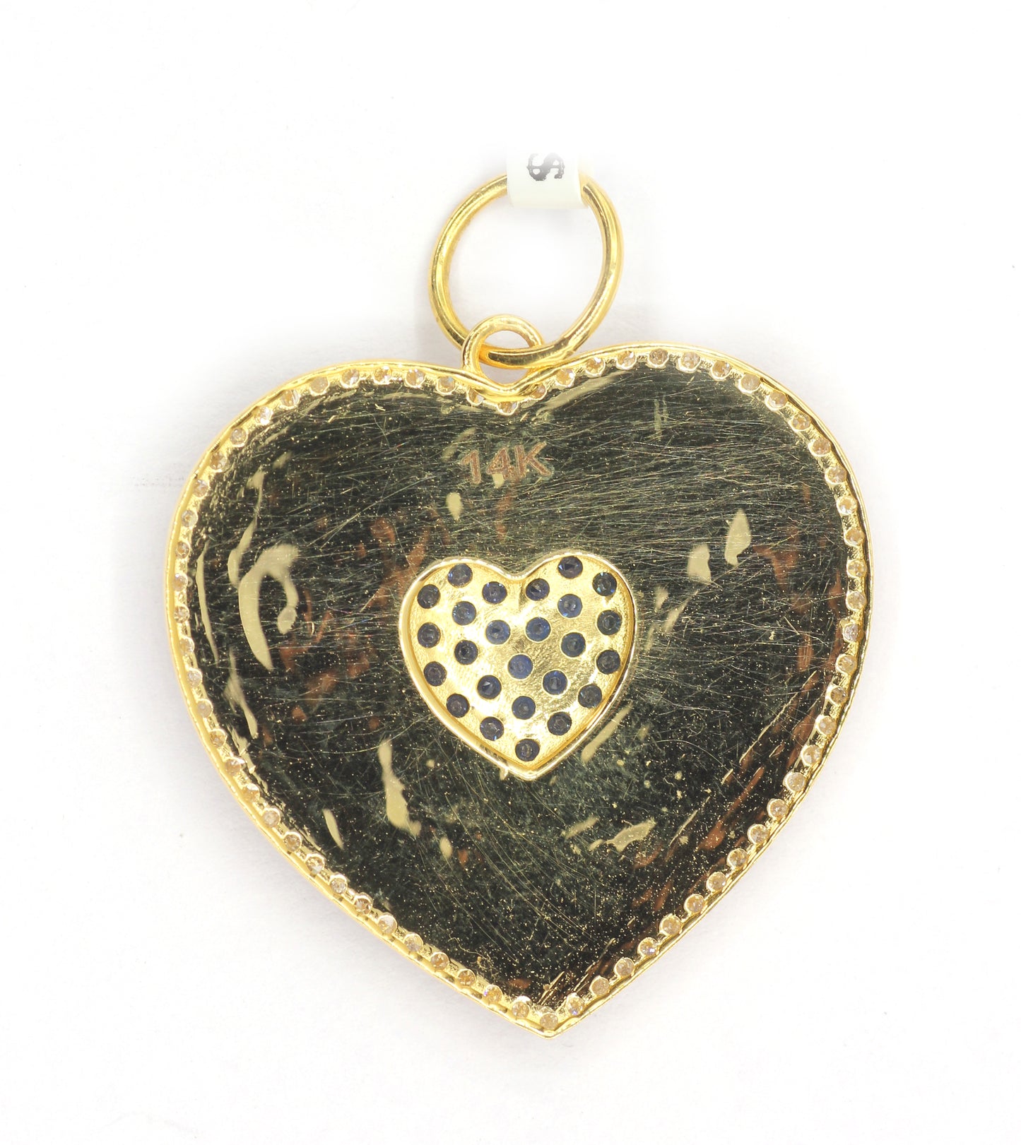Heart 14k Solid Gold Diamond Pendants