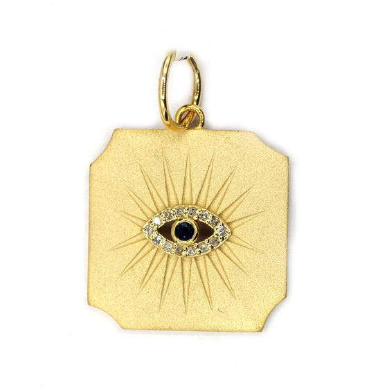 Evil Eye 14k Solid Gold Diamond Pendants