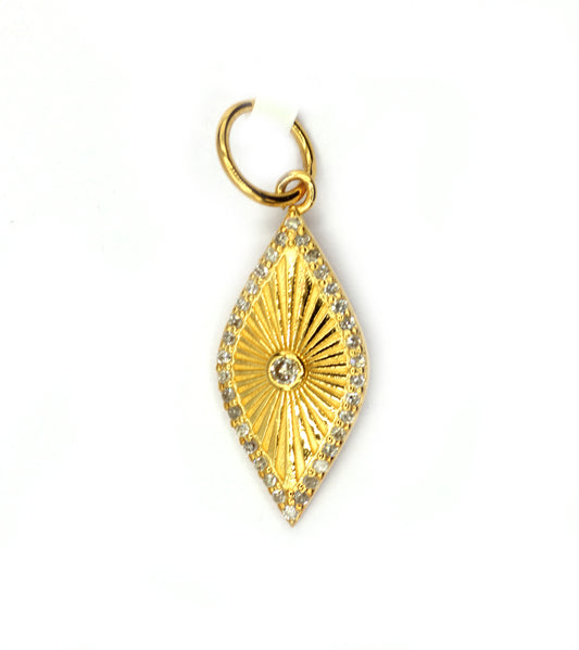 Evil Eye 14k Solid Gold Diamond Pendants