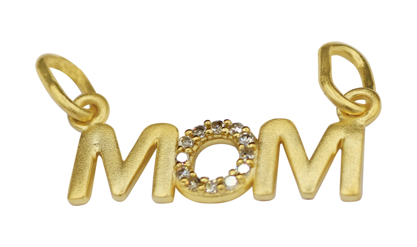 Mom 14k Solid Gold Diamond Pendants.
