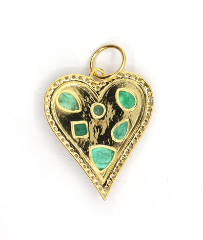 Heart 14k Solid Gold Diamond Pendants.